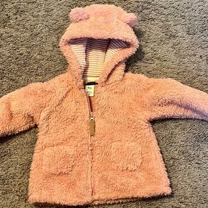 Fuzzy Pink Baby Girl Coat Size 9 Months